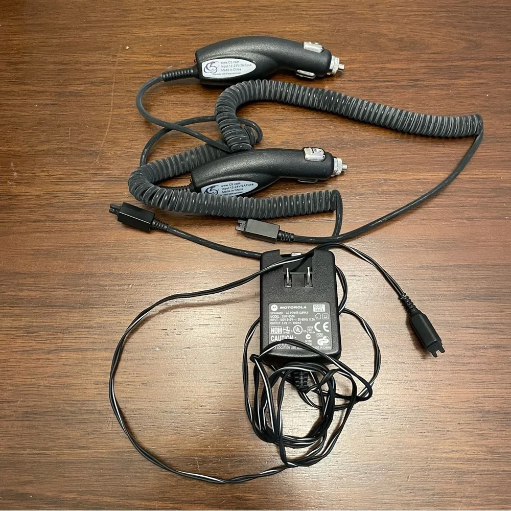Motorola AC Power Supply 5.9V 400mA Adapter SSW-0508 OEM & 2 Car chargers